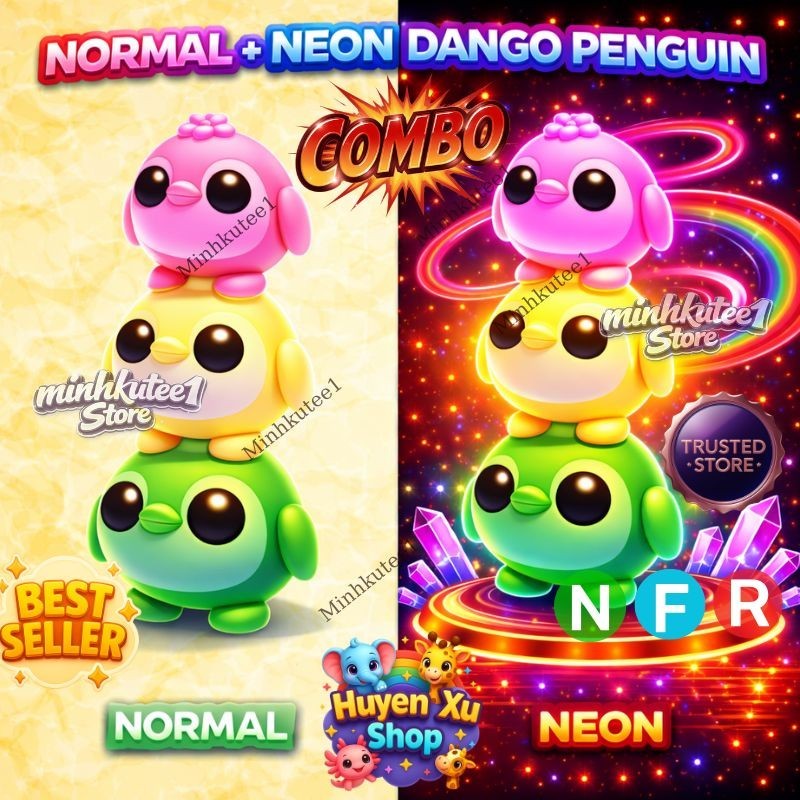 ✨ Dango Penguins | NFR Neoon Fly Ride + Normal – Adopt M2e Cheap Pet | Get Now