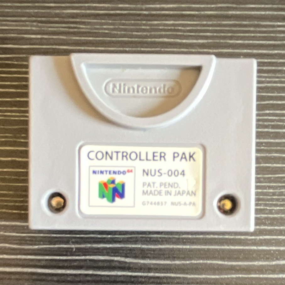 Nintendo N64 Controller Pak Memory Card NUS-004 4MB Gray Clips-On