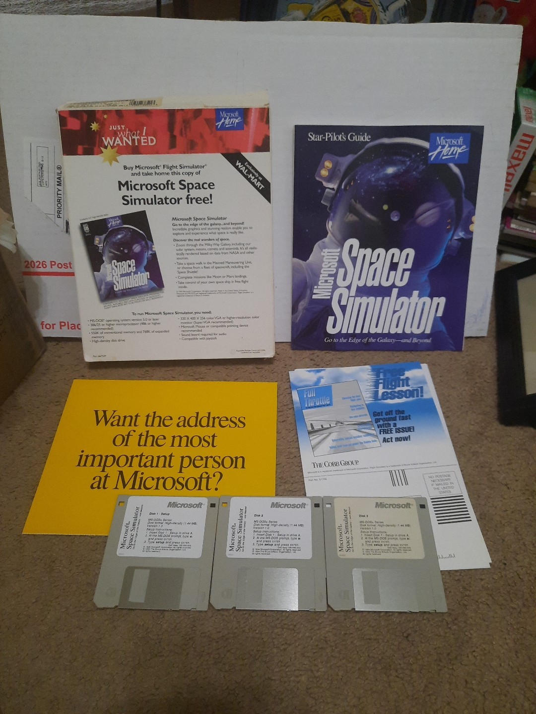1995 Microsoft Space Simulator PC 3.5 In Floppy