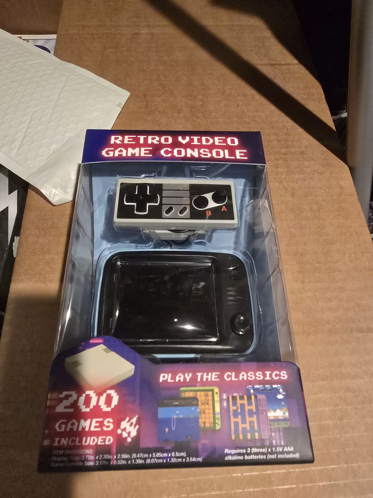 Retro Video Game Console Handheld System, 200 Built-in Games, Controller, Black