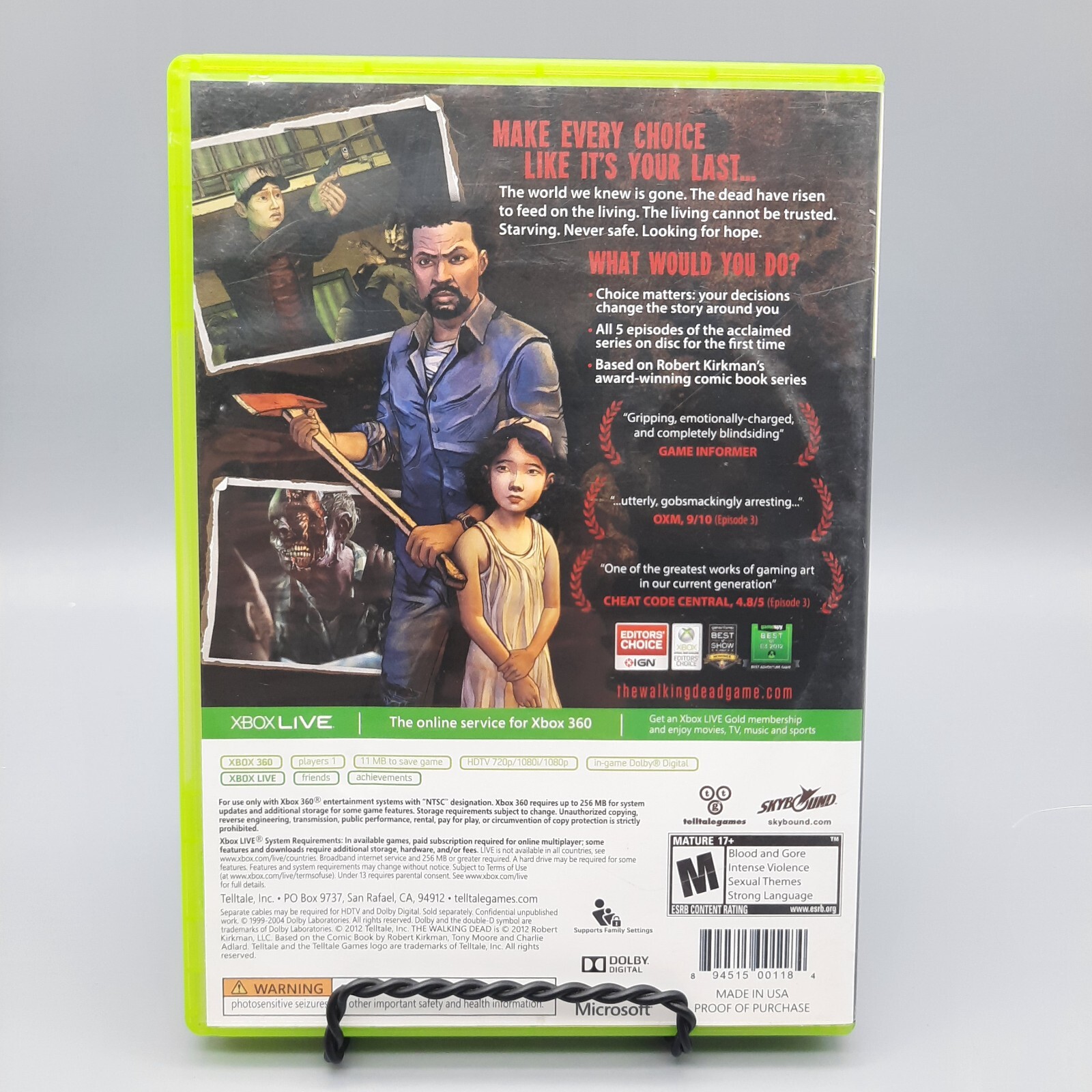 The Walking Dead: A Telltale Series (Xbox 360) Complete In Box CIB – Tested