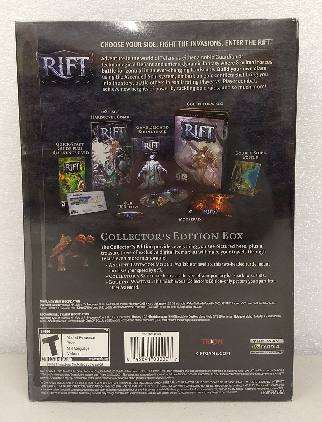 RIFT Collector’s Edition COMPLETE ~ PC DVD-Rom 2011 ~ Trion Worlds