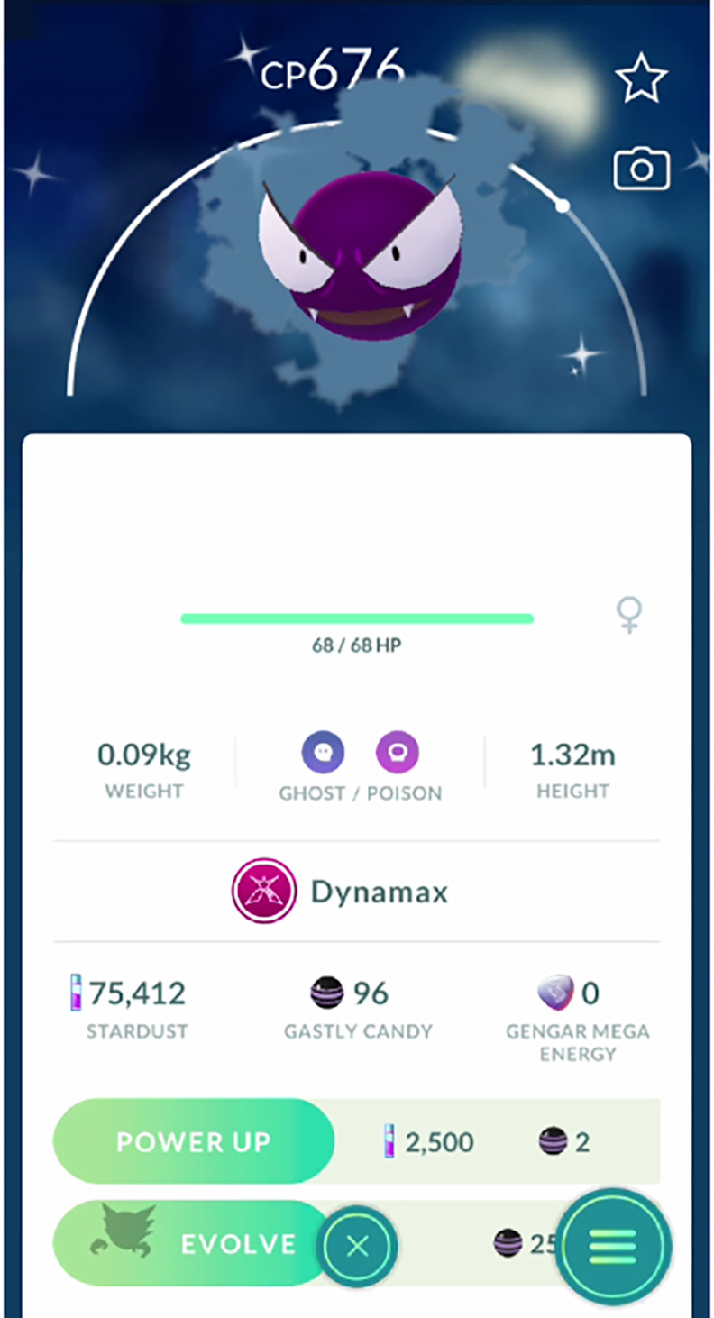 Pokémon Shiny Dynamax Gastly – Trade 20kstardust – Registered shiny require