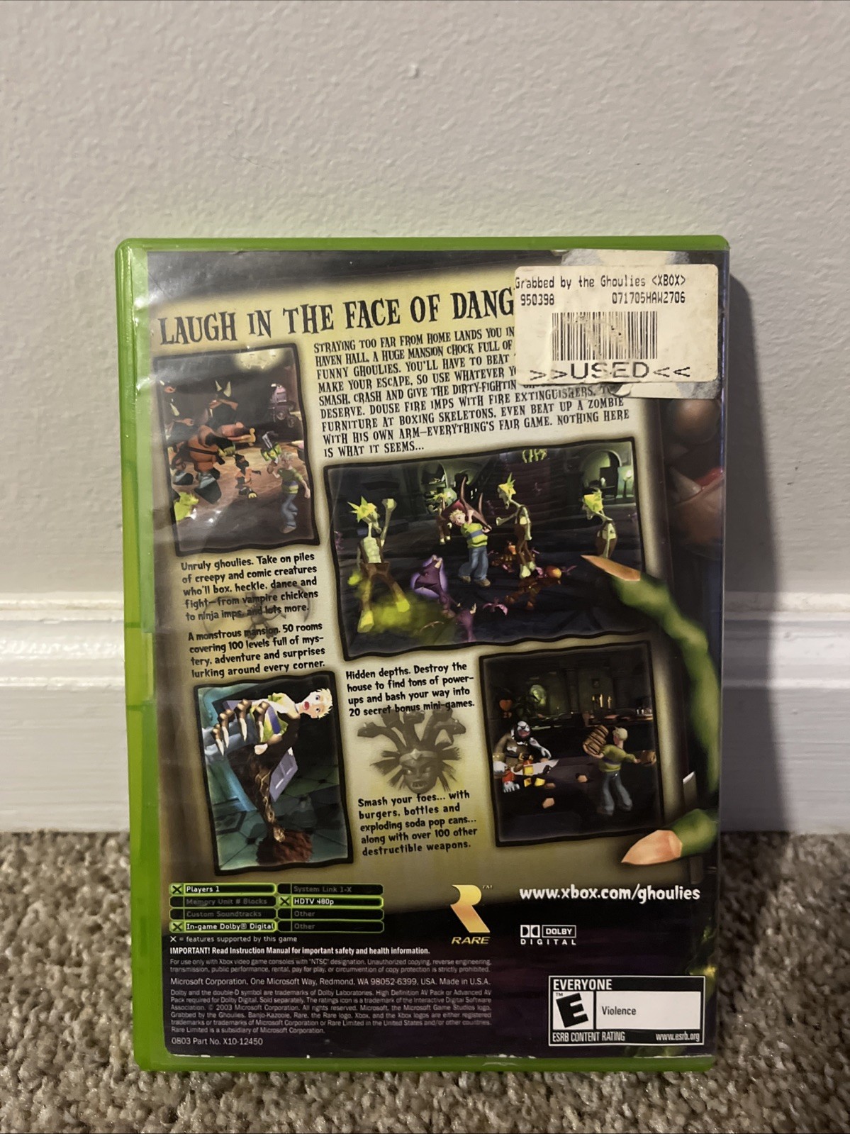 Grabbed by the Ghoulies Microsoft Xbox 2003 Game & Box Only (missing Manual)
