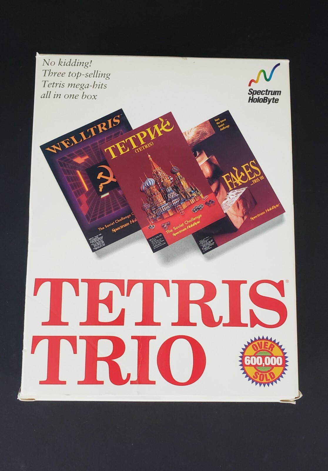 Tetris Trio Spectrum HoloByte IBM PC Video Game Welltris Faces 3.4″ & 5.2 Disks