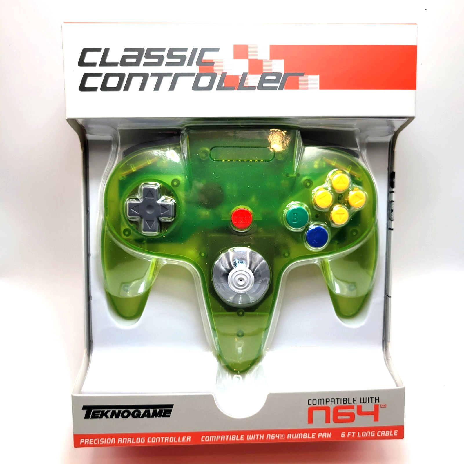 Nintendo 64 Wired Controller for N64 – TeknoGame® – Extreme Green – NEW IN BOX!
