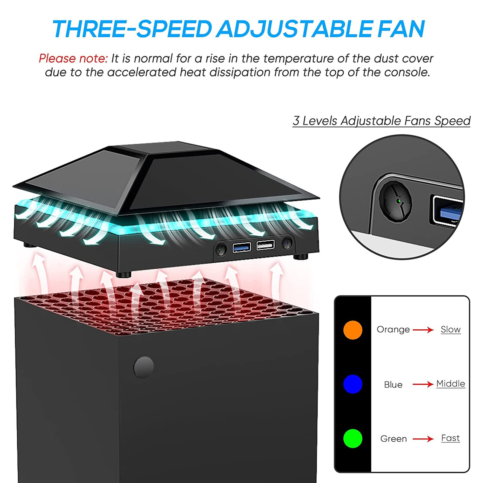 USB Cooling Fan for Xbox Series X Game Console RGB Cooler Accessories Low Noise