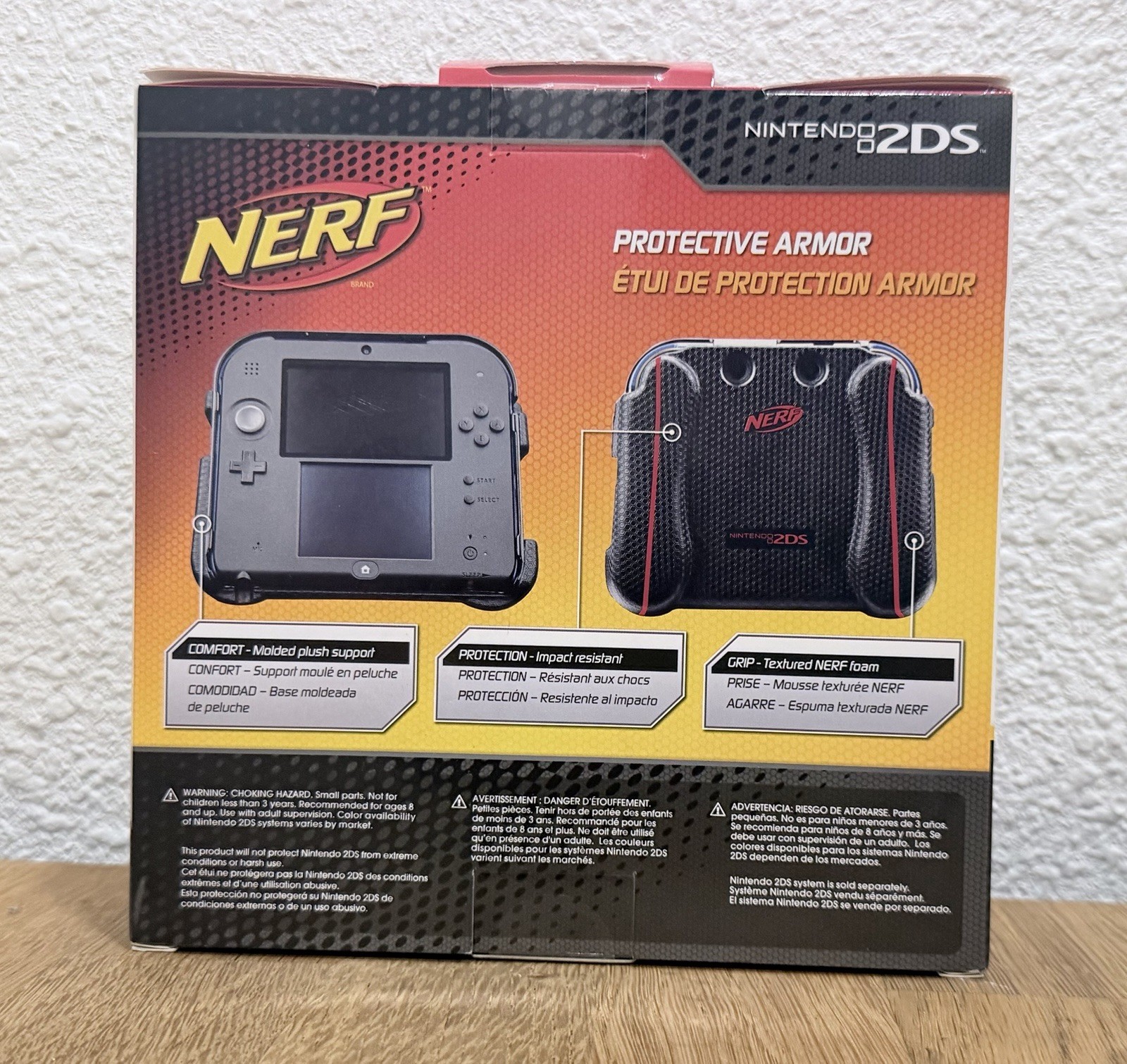 New – Red & Black Nerf Protective Armor Case Hand Grip Handle – NINTENDO 2DS