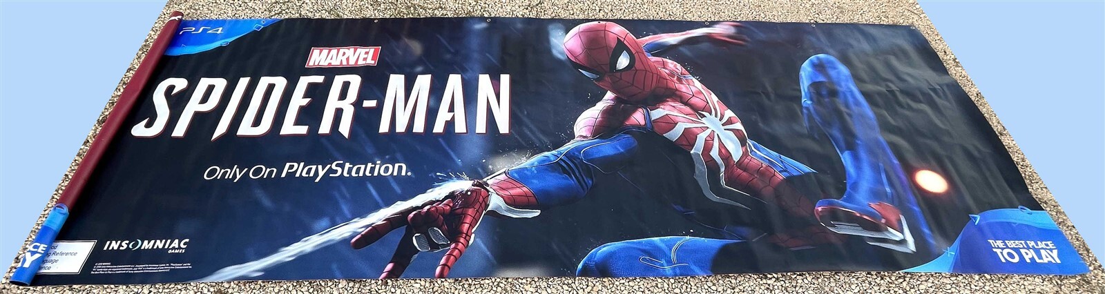 Insomniac Sony Playstation PS4 SPIDER-MAN double-sided vinyl banner 5x16ft
