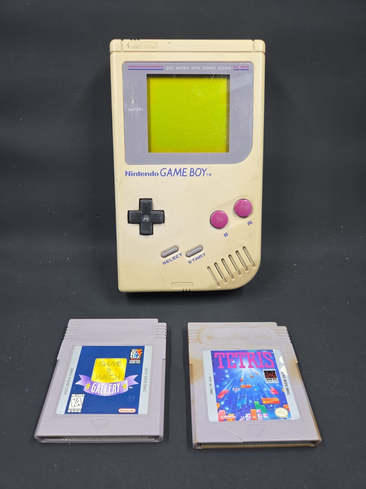 Nintendo Game Boy Launch Edition Handheld System – Gray – W/ Tetris & Game Watch