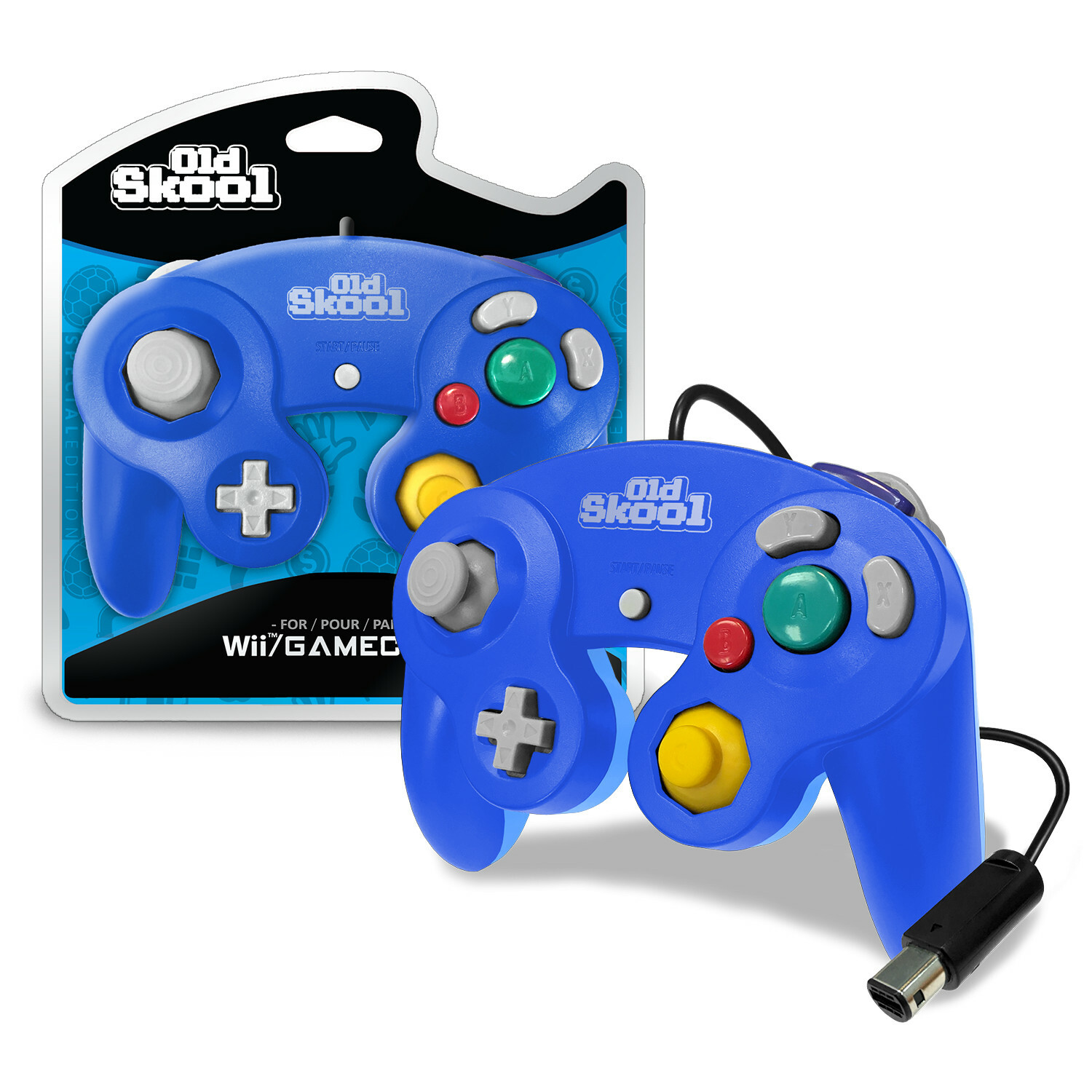 Old Skool Dual Analog Controller for Nintendo Game Cube & Wii – Mega Blue