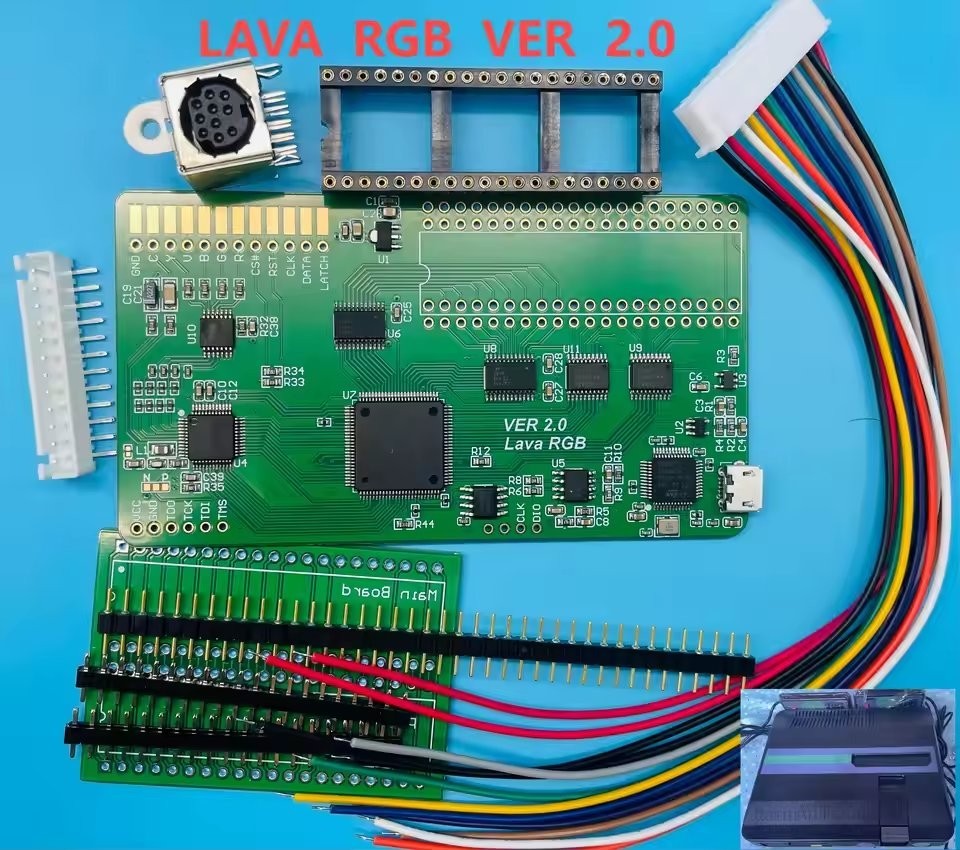 Lava RGB 2.0 Mod Kit For NES Famicom Video Upgrade Board 24-Bit RGBS S-Video