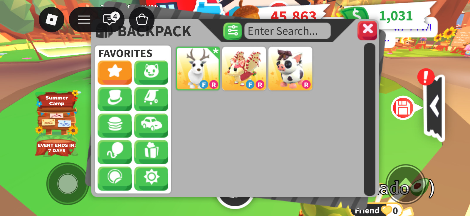 Adopt me Arctic Reindeer, Strawberry Shortcake Bat dragon, and mini pig