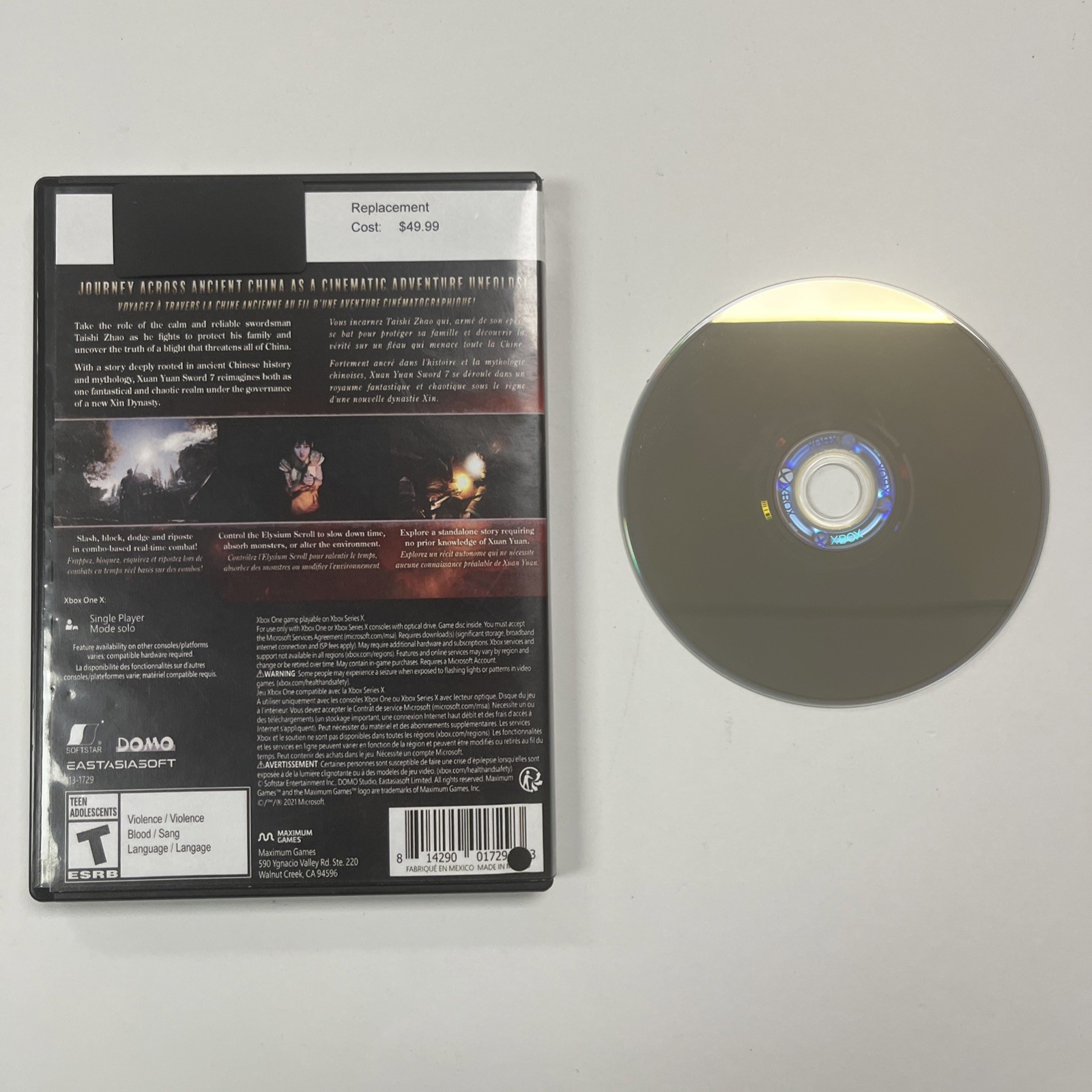 Xuan Yuan Sword 7 (Microsoft Xbox One, XB1, 2021) Game Disc Only