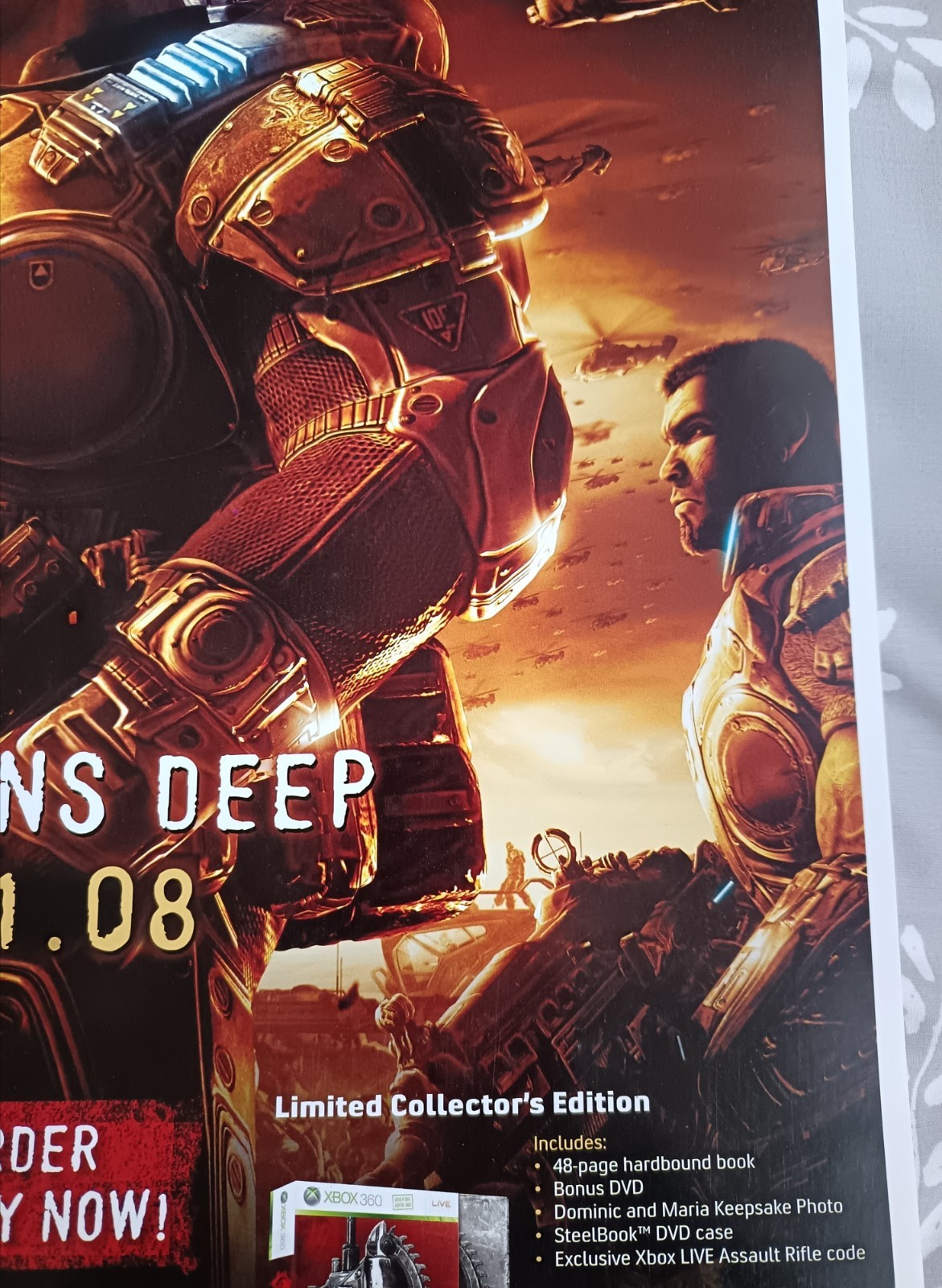Gears of War 2 Marcus Fenix (Vintage, 2008) XBox 360 Game Poster (RARE)