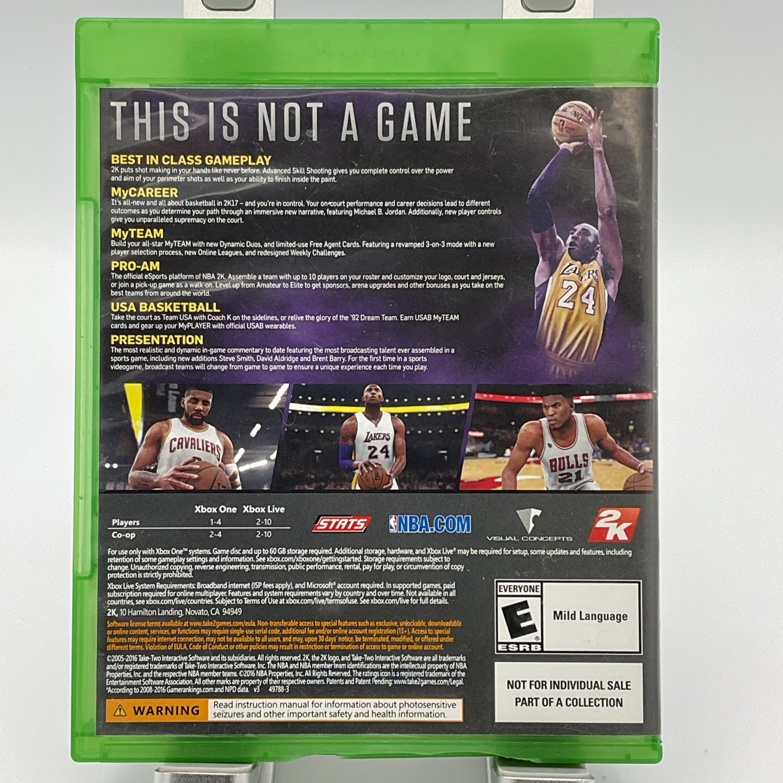 NBA 2K17: Legend Edition(Xbox One,2016)(C.I.B.) Case Broken Spot(CODE EXPIRED)