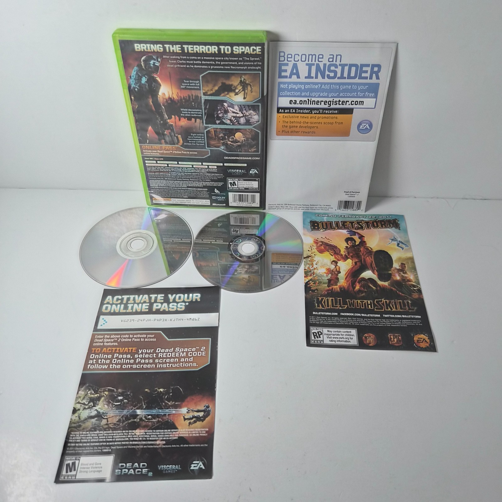 Dead Space 2 Xbox 360 CIB Tested 2 Disc Set Manual Inserts