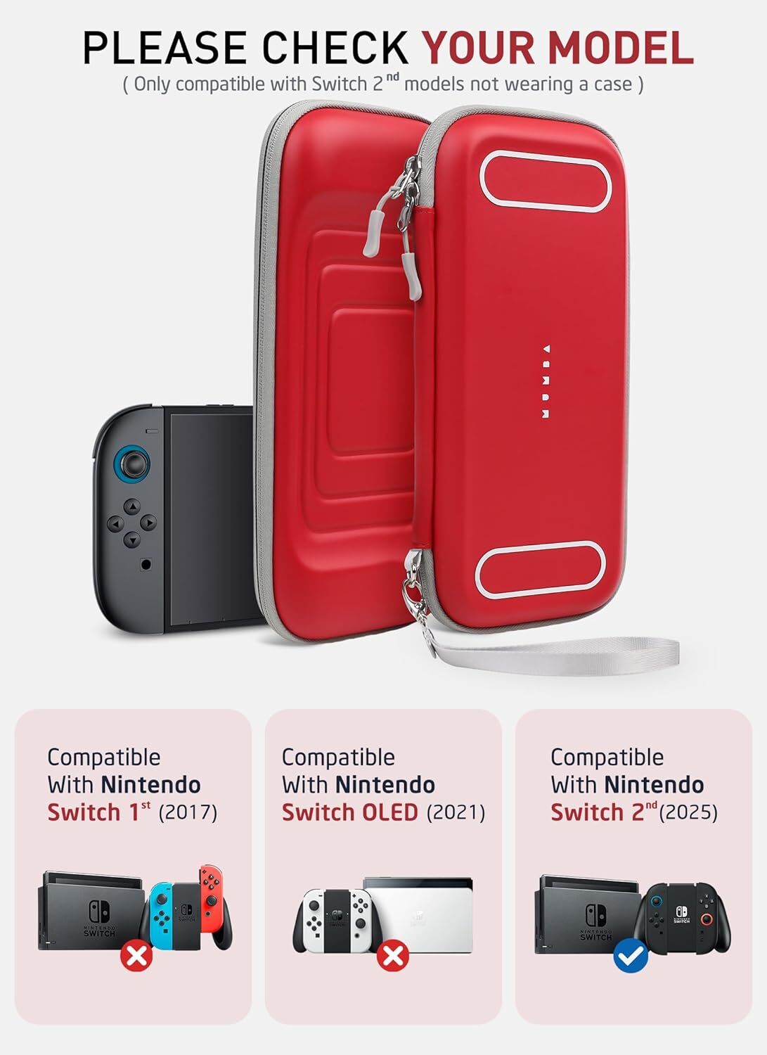 Mumba Carrying Case for Nintendo Switch 2 +12 Game Cartridge Slot Portable Bag