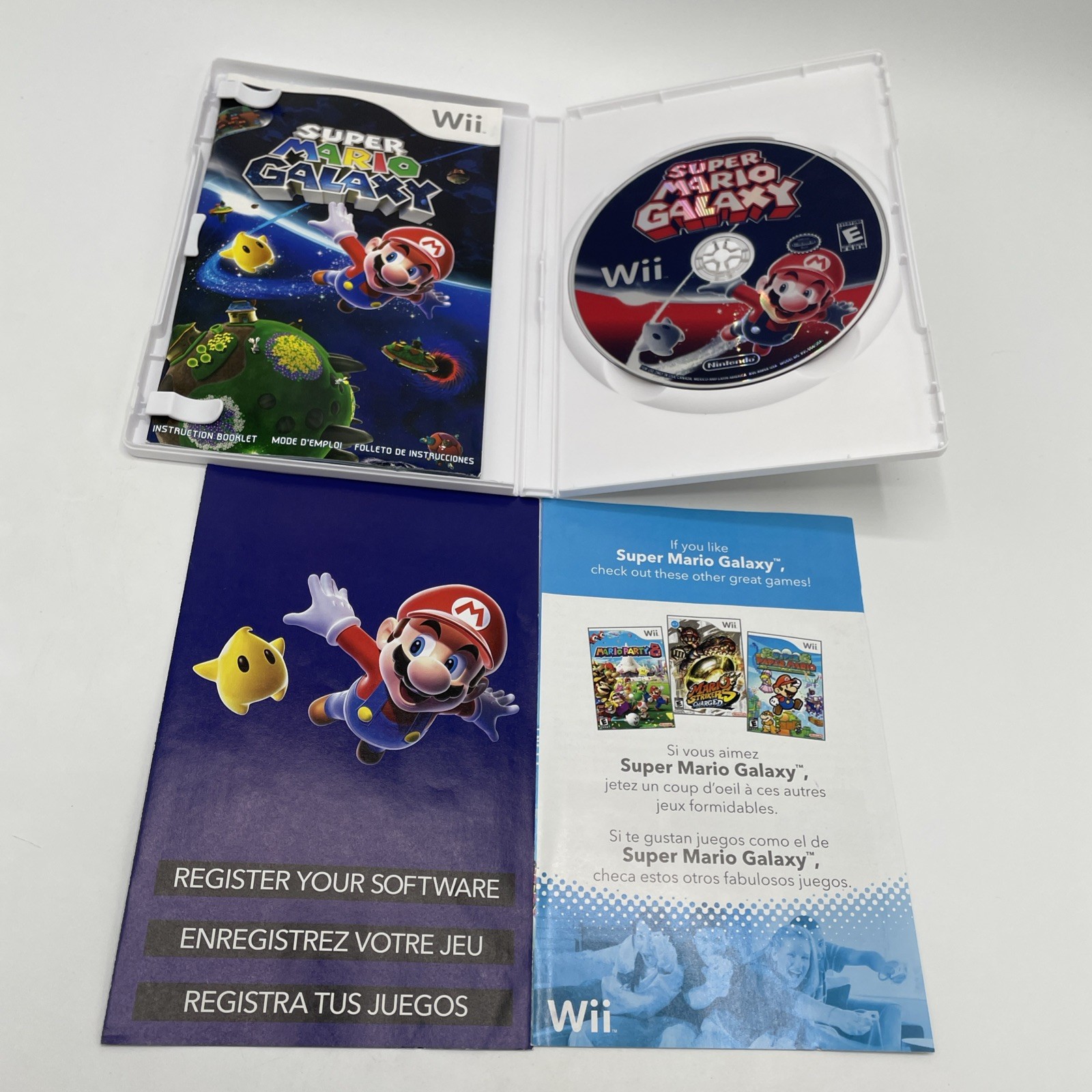 Super Mario Galaxy 1 & 2 Nintendo Wii Lot Of 2 Games Complete CIB + Inserts