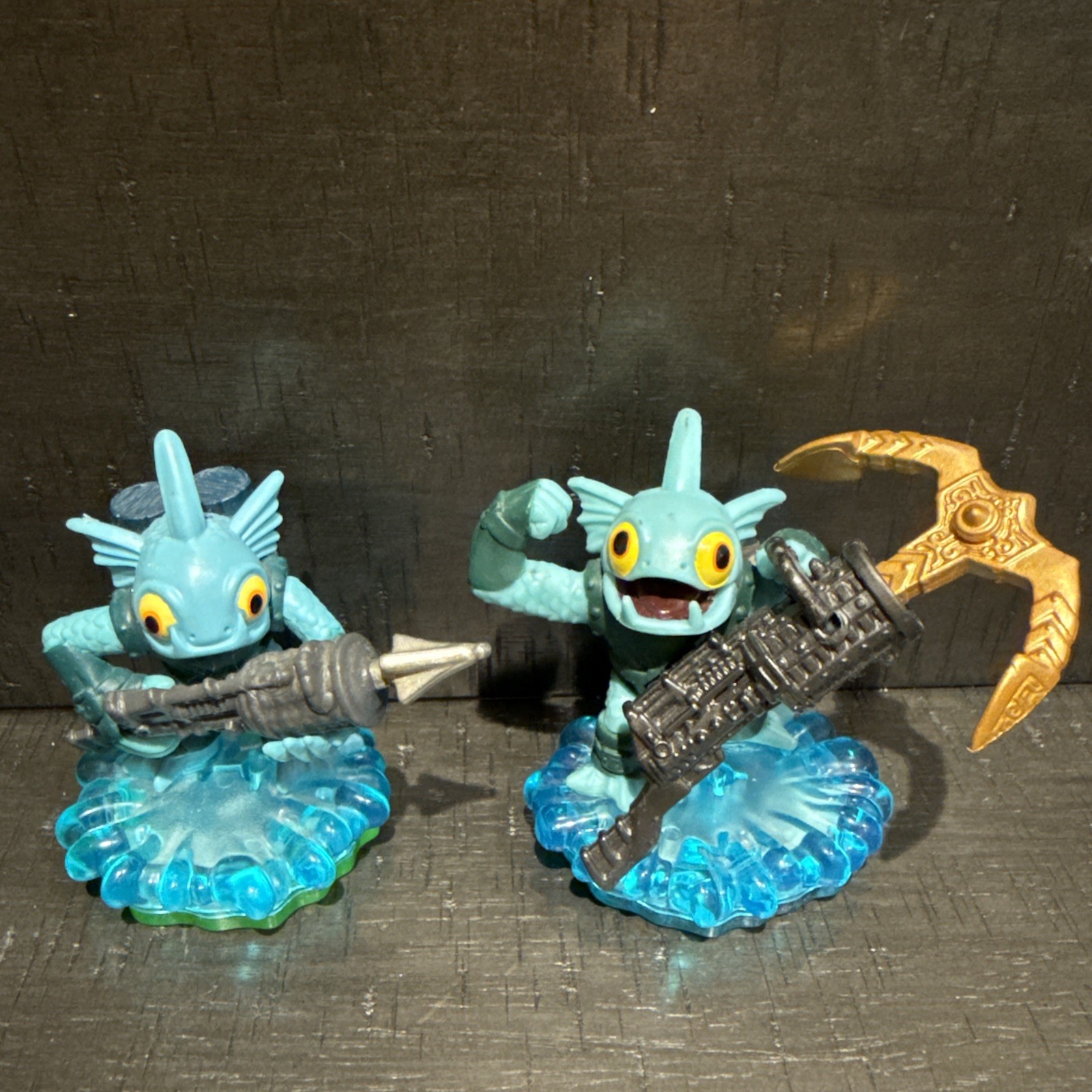 Activision Skylanders Gill Grunt Deep Dive Figures Set 3in Teal Excellent Water