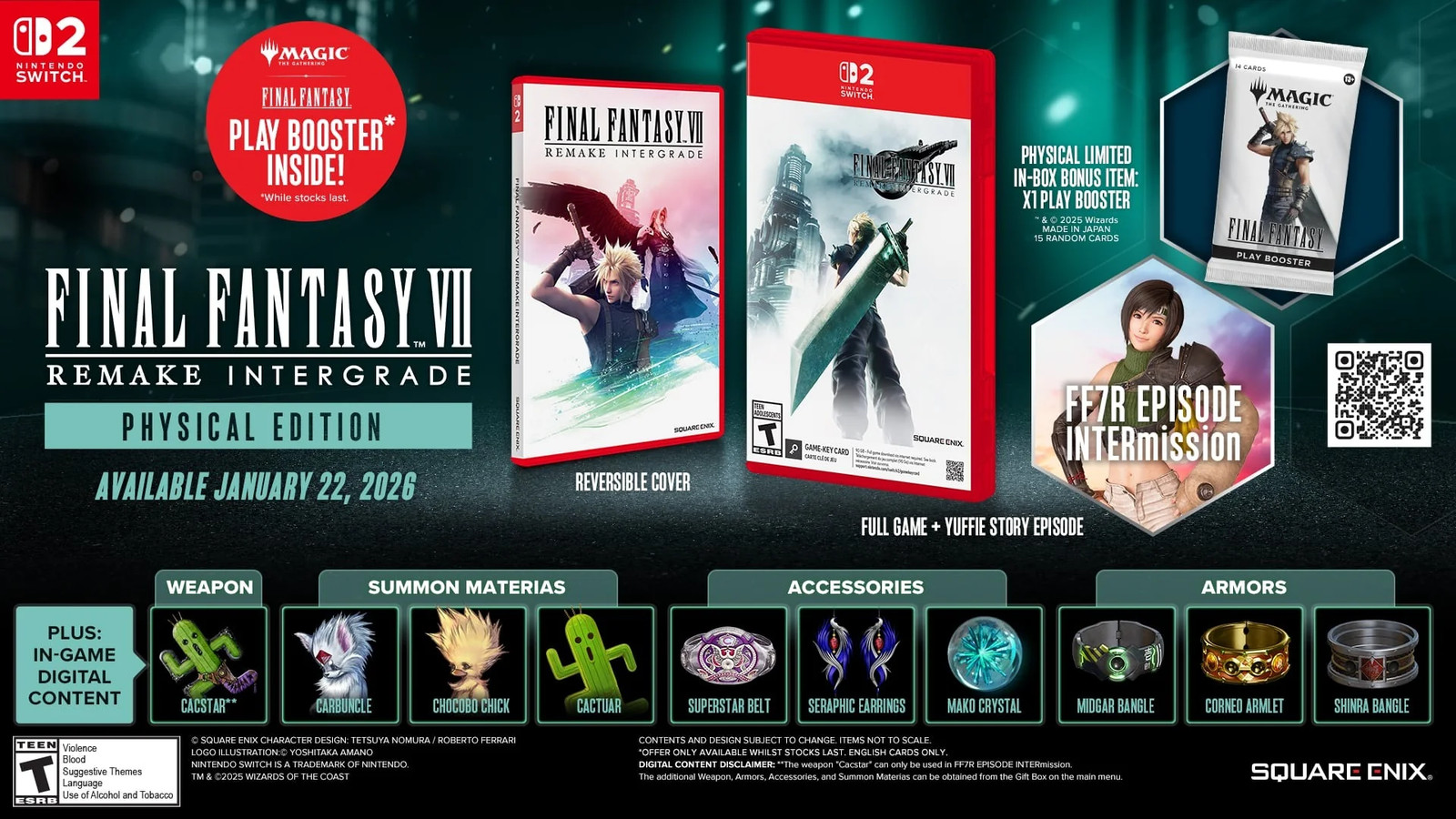 Final Fantasy VII Remake Intergrade Day One Edition [Nintendo Switch 2] Bonus Ma