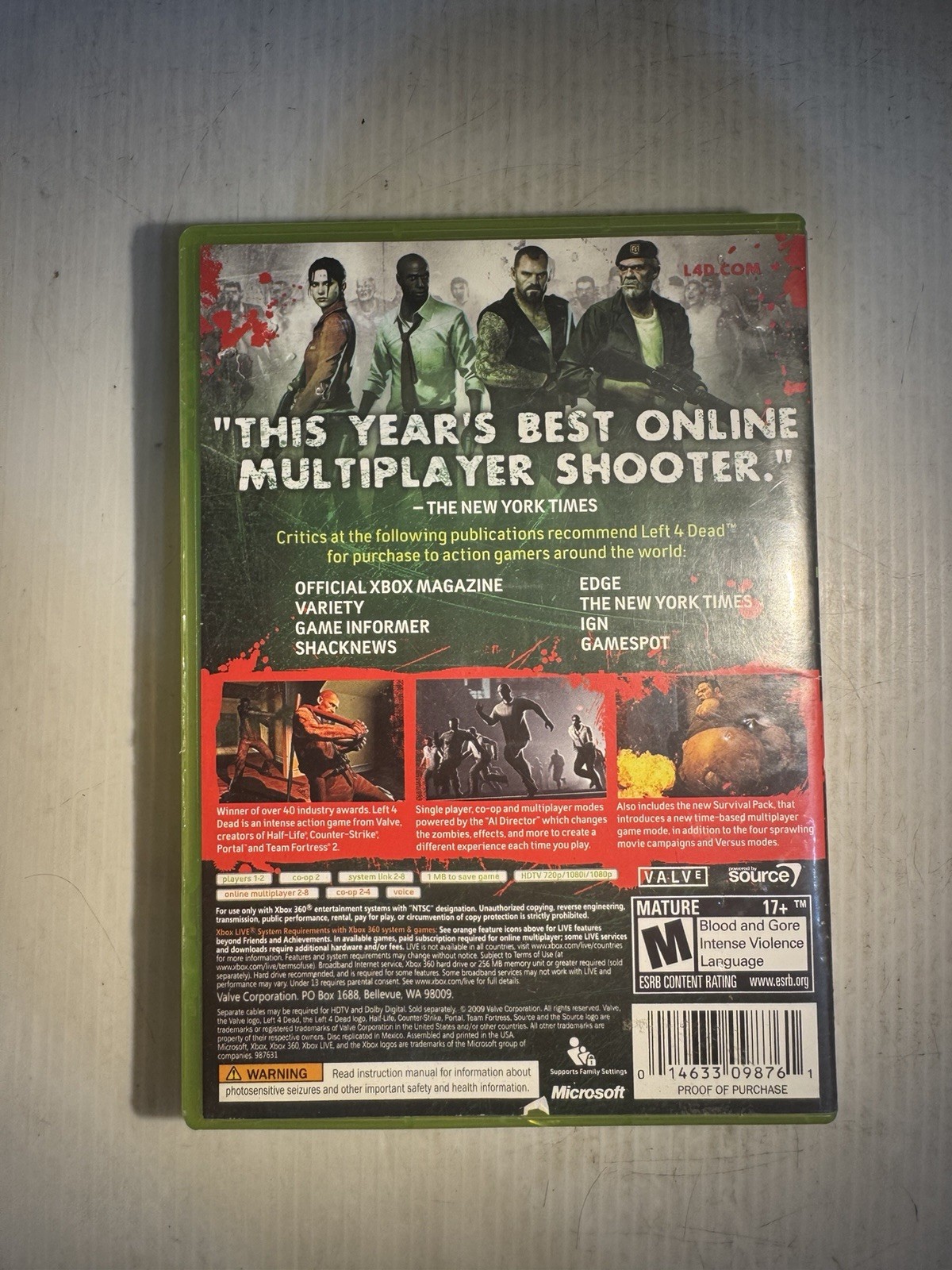 Left 4 Dead Game of the Year Edition (Xbox 360, 2009) Complete Tested Working