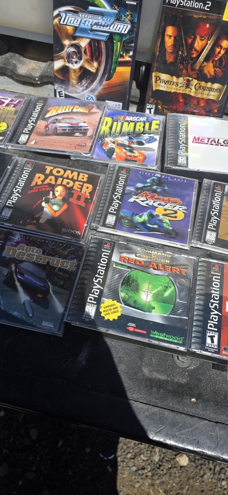 PlayStation Mixed Lot PS1/PS2 Games w/ Cases & Mega Memory Card EA Eidos
