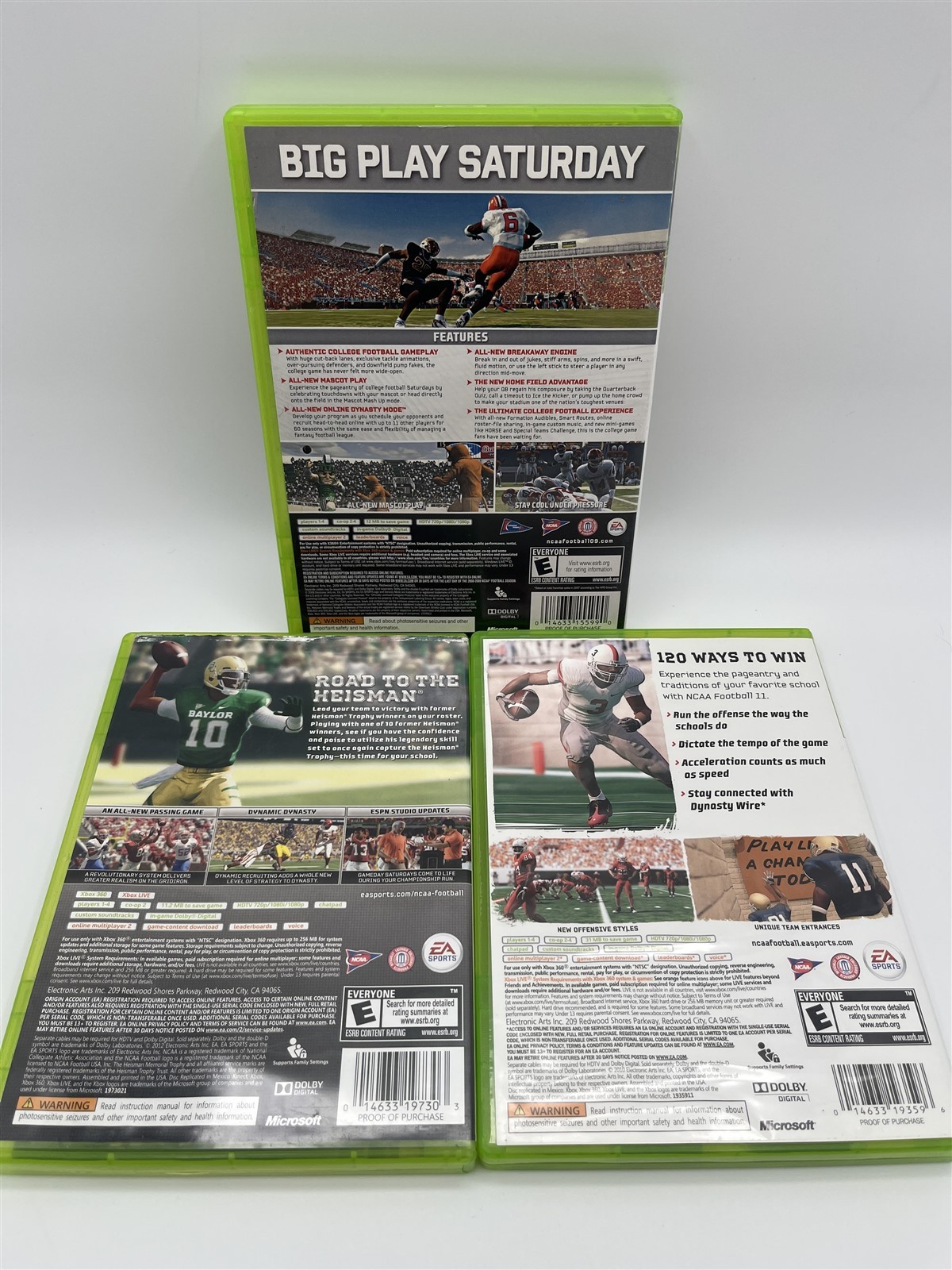 Xbox 360 NCAA Football 09 11 13 Games Bundle Complete Tested Free Shipping