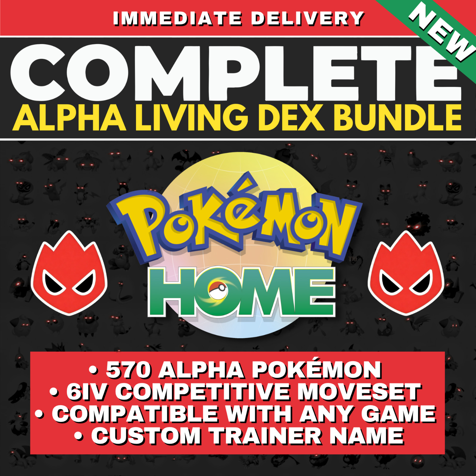 Complete Pokémon ALPHA Bundle HOME Shiny Living Dex Competitive 6 IV Pokedex