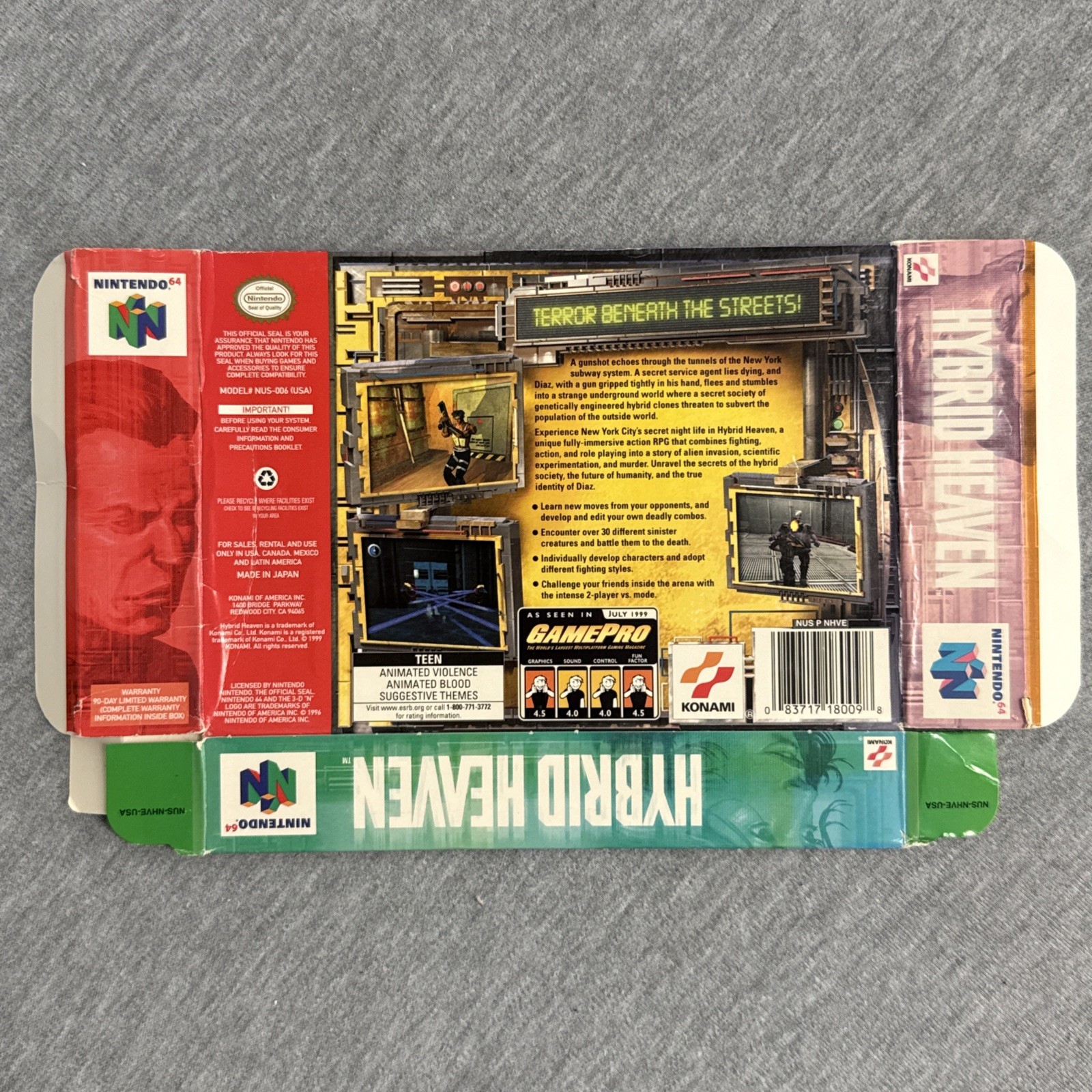 Hybrid Heaven (Nintendo 64, 1999) N64 [Box Only]