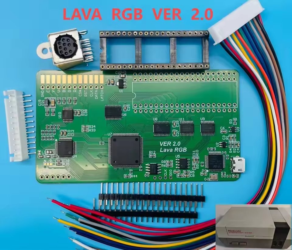 Lava RGB 2.0 Mod Kit For NES Famicom Video Upgrade Board 24-Bit RGBS S-Video