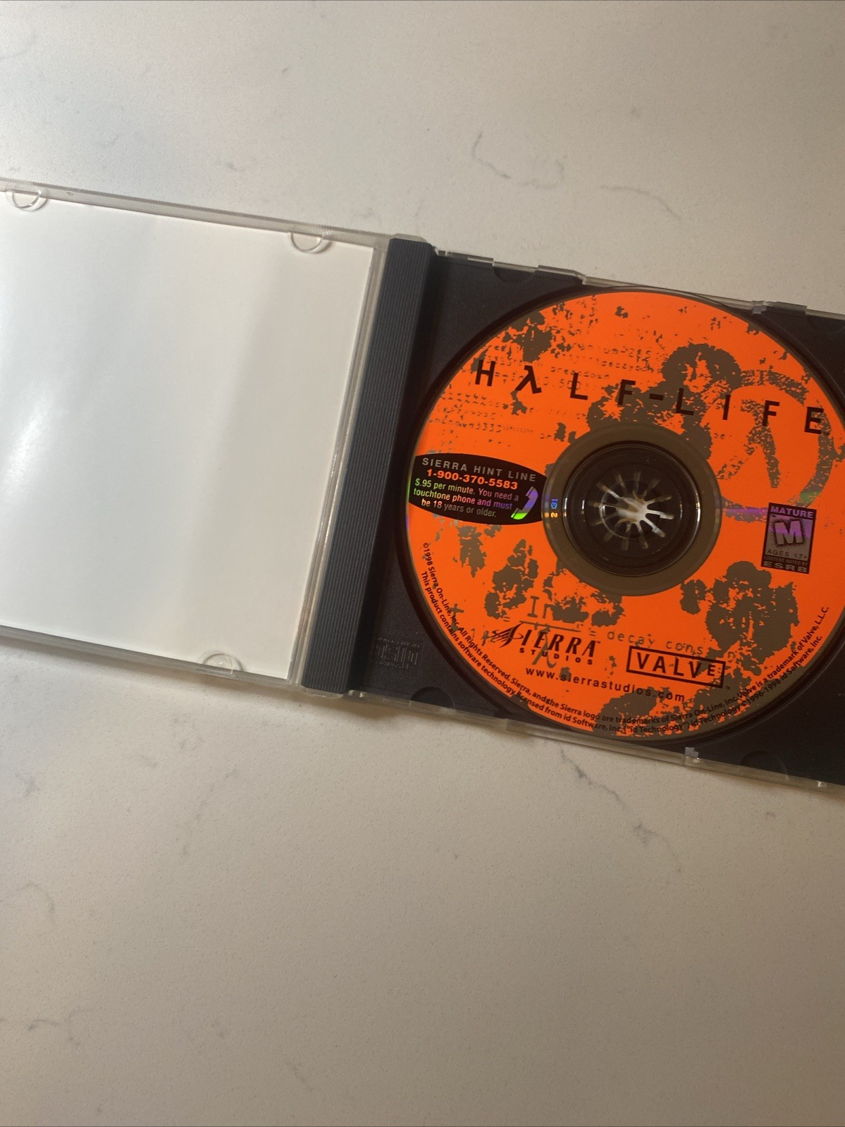 Vintage Video Games Half-Life Windows PC Jewel Case 1998 VALVE SIERRA Studios