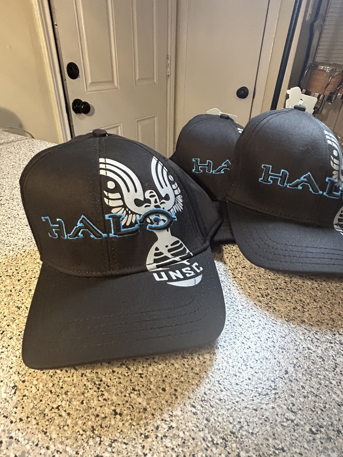 Halo 3 UNSC Hat Black Adult OS A-Flex Stretch Microsoft 2009 New With Tags