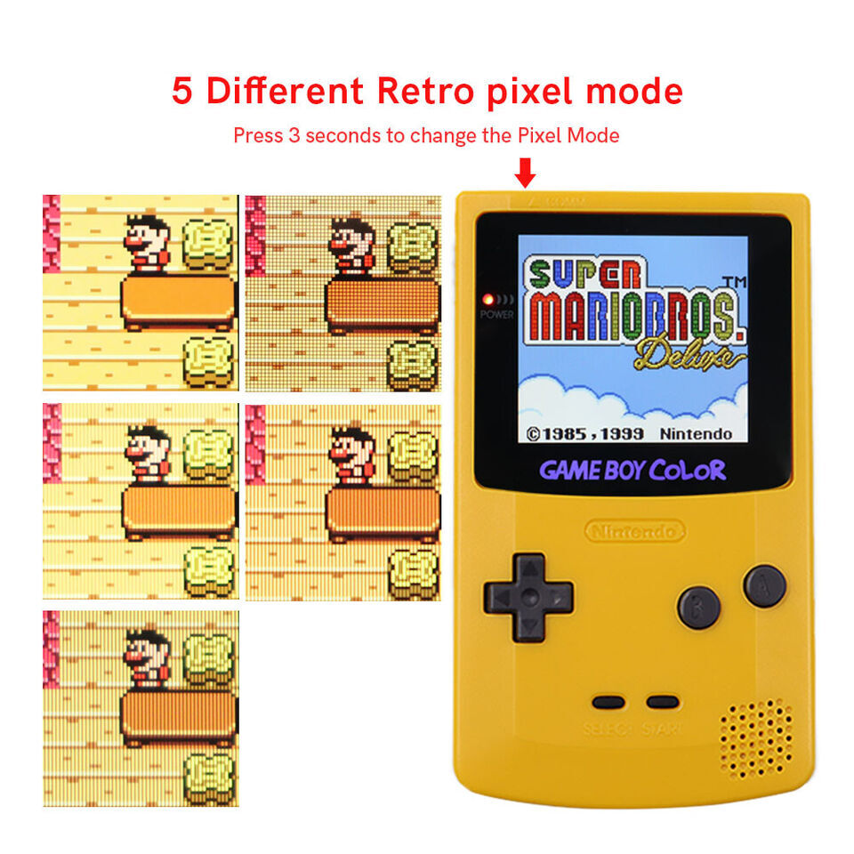 GameBoy Color Q5 V4 IPS Backlight Kit Illuminated Logo + Shell for Game Boy GBC