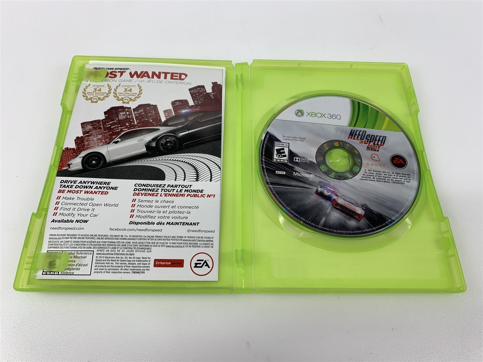 Need for Speed Rivals Microsoft Xbox 360 2013 Better With Kinect
