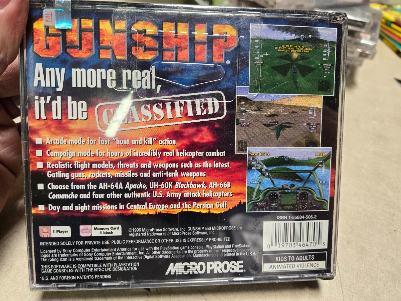 Gunship (Sony PlayStation 1, 1996) Brand New Sealed