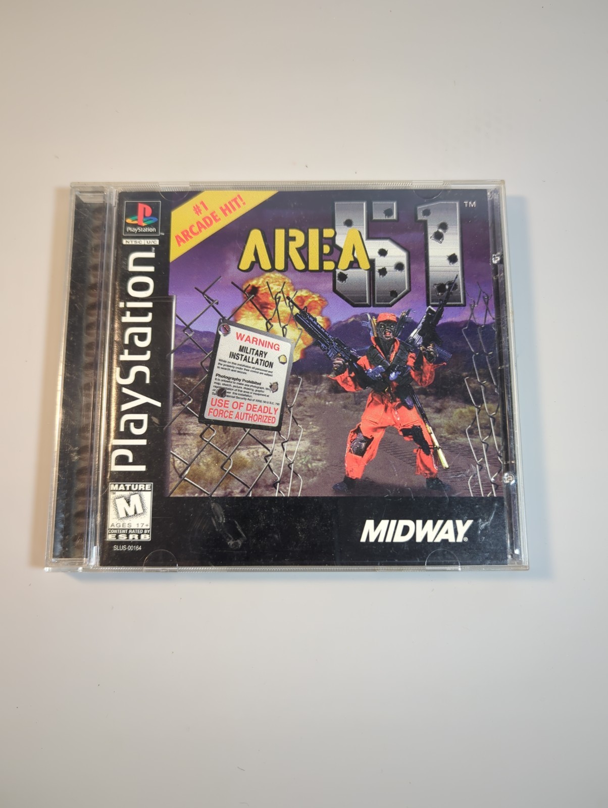 Sony PlayStation PS1 Area 51 Complete CIB – Black Label Midway Arcade Classic