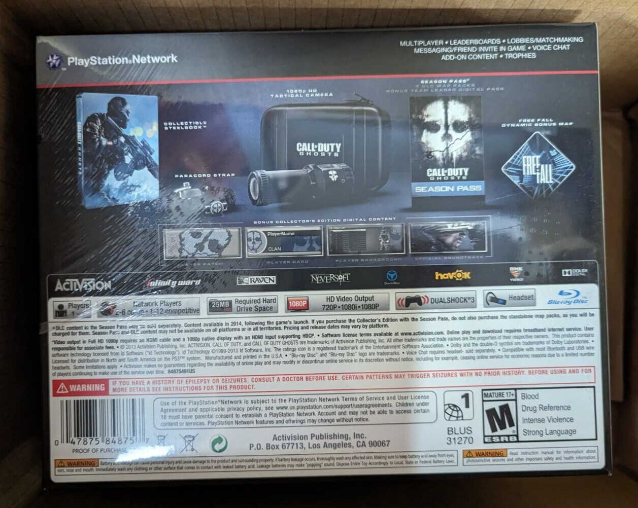 Call of Duty Ghosts Prestige EDITION PS3 Playstation 3 Sony New in Sealed Shrink