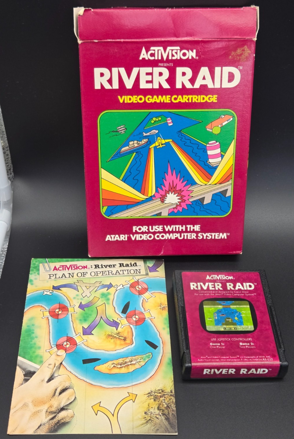 River Raid Atari 2600 Complete In Box w/ Manual 1982 Activision CIB