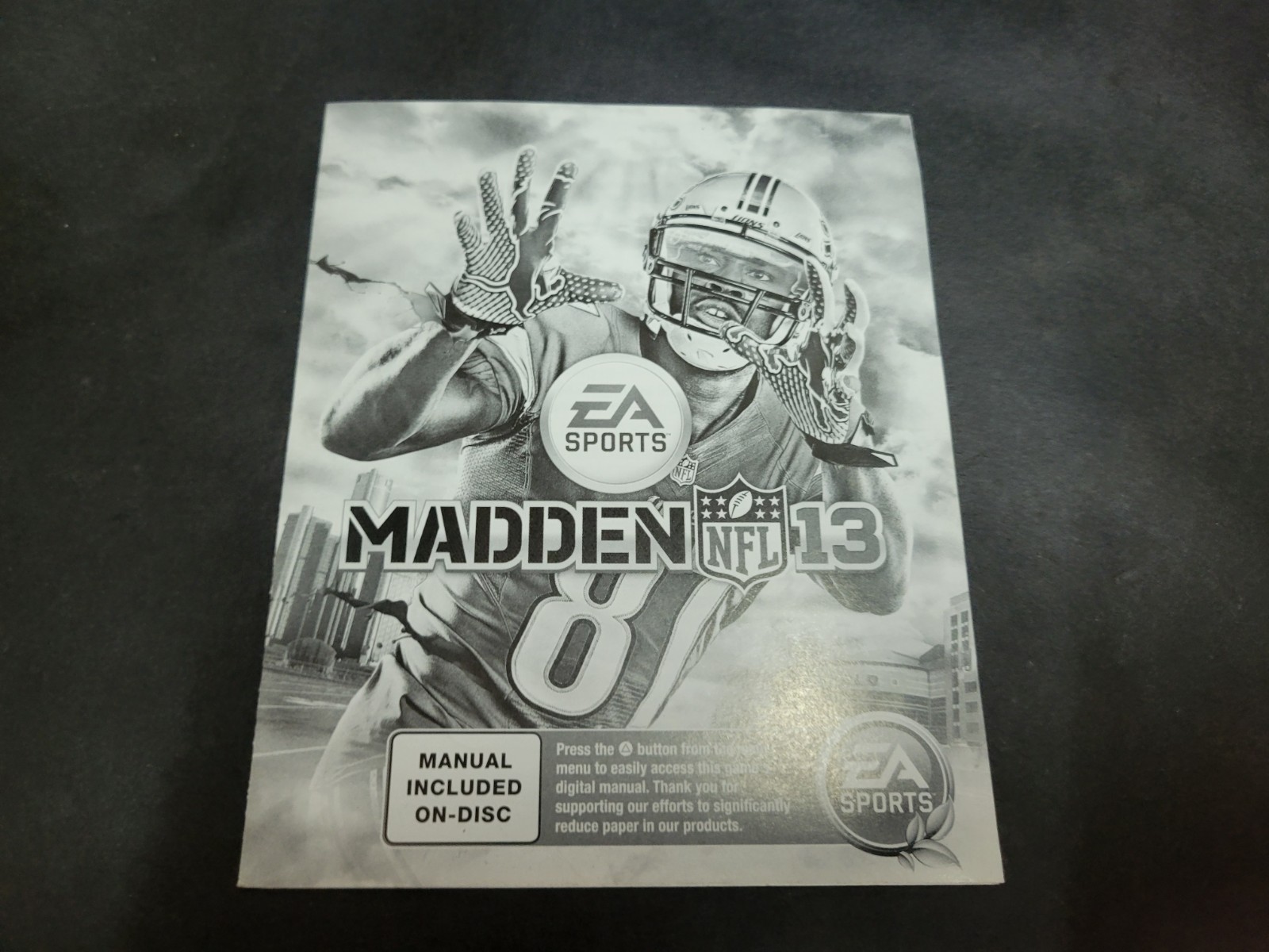 Madden 13 NFL Football 2013 Playstation 3 PS3 Instruction Manual Only