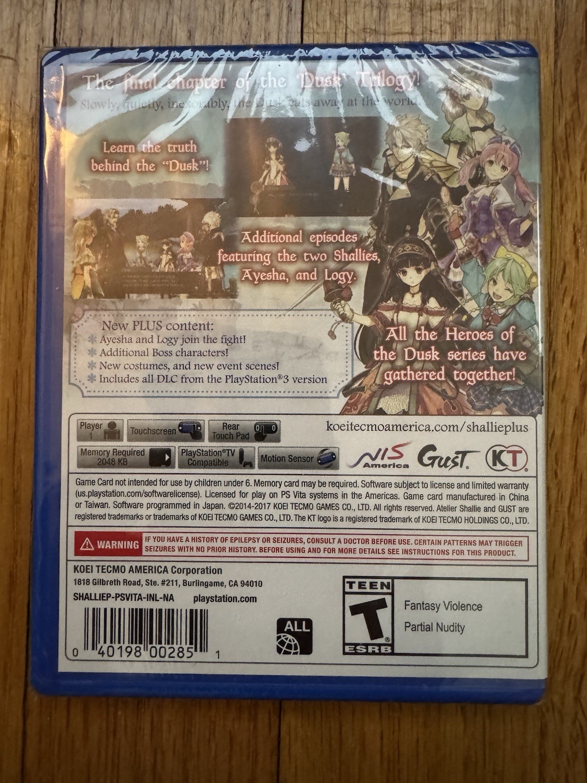 Sony Playstation PS Vita Atelier Shallie Plus Alchemists of the Dusk Sea Sealed