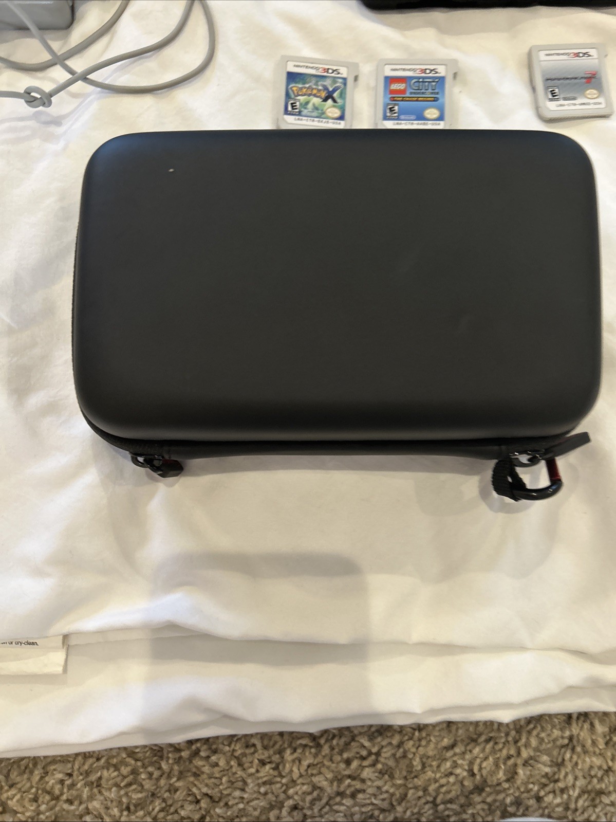 New Nintendo 3DS Mario Edition Bundle Pokemon X Mario Kart 7 OEM Charger Case