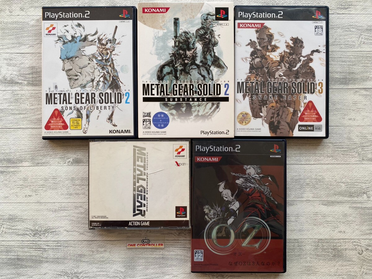 SONY PS 1 & 2 Metal Gear Solid 1 & 2 & 3 & Oz First Edition set from Japan