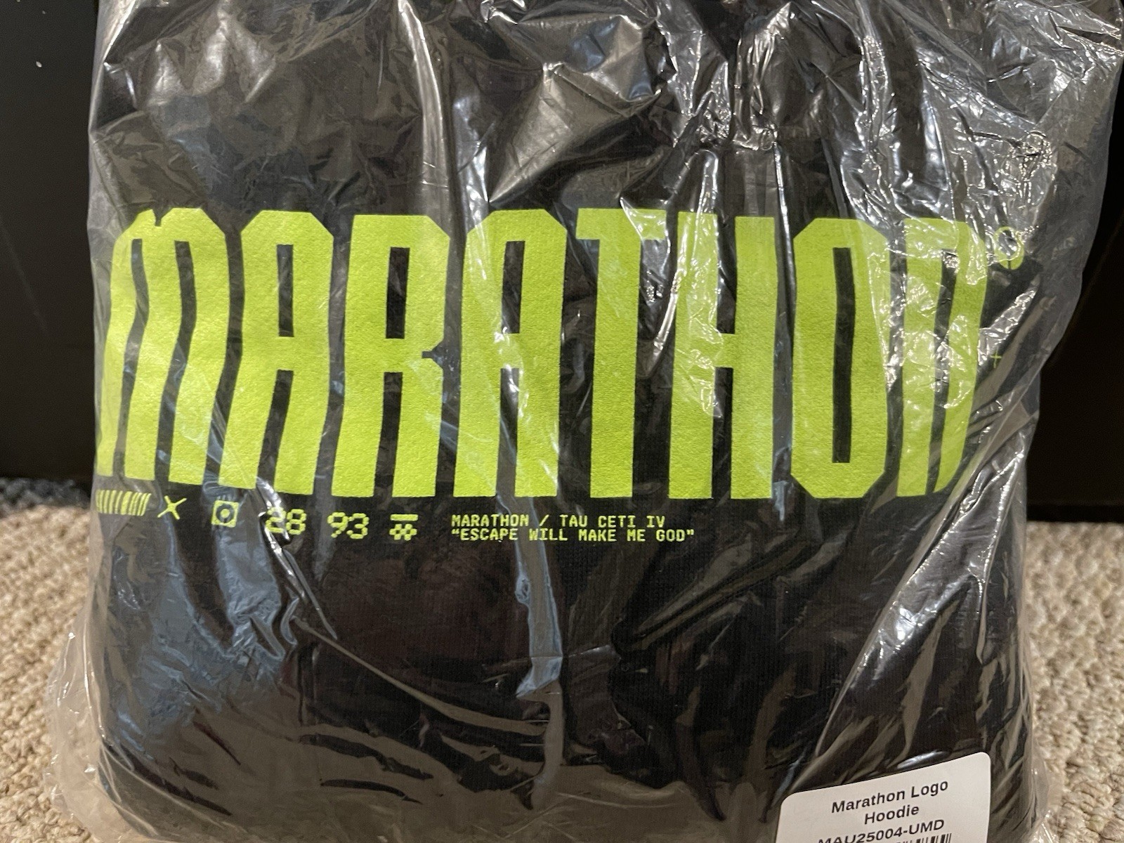 Bungie Marathon Collection [001] “Escape Will Make Me God” Hoodie Size M – New