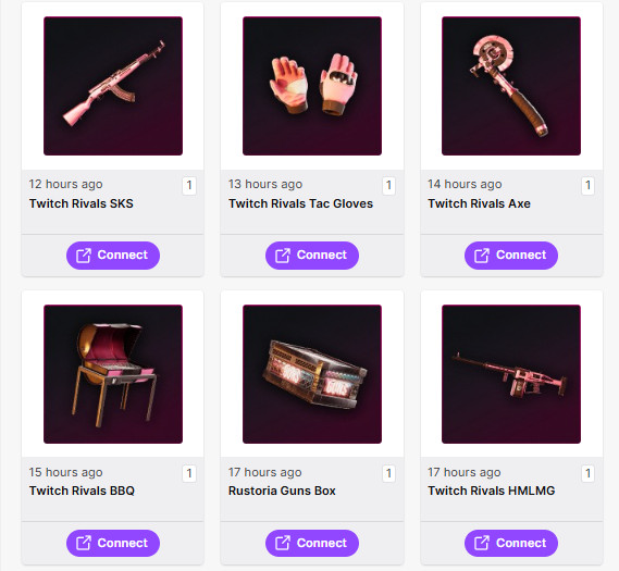 Rust Twitch Drops – Round 50 – ALL 6/6 Items/Skins