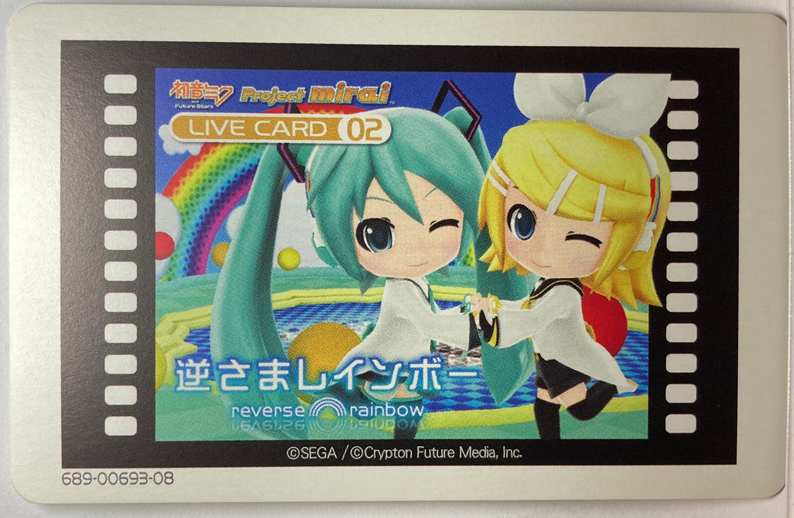 AR Cards Hatsune Miku Project Mirai Live Card 02 Reverse Rainbow 3DS
