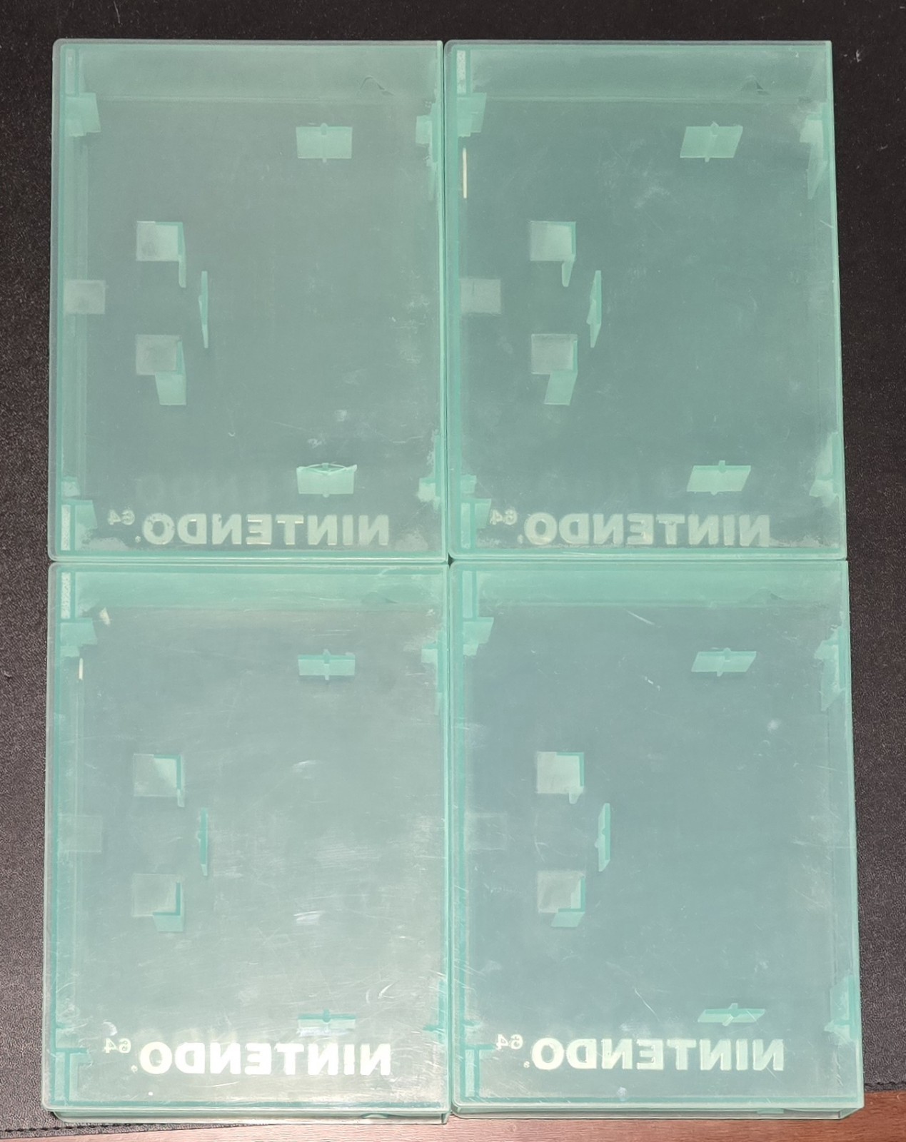 Lot Of 4 Nintendo 64 Storage Box Plastic Clamshell Game Hard Case Green