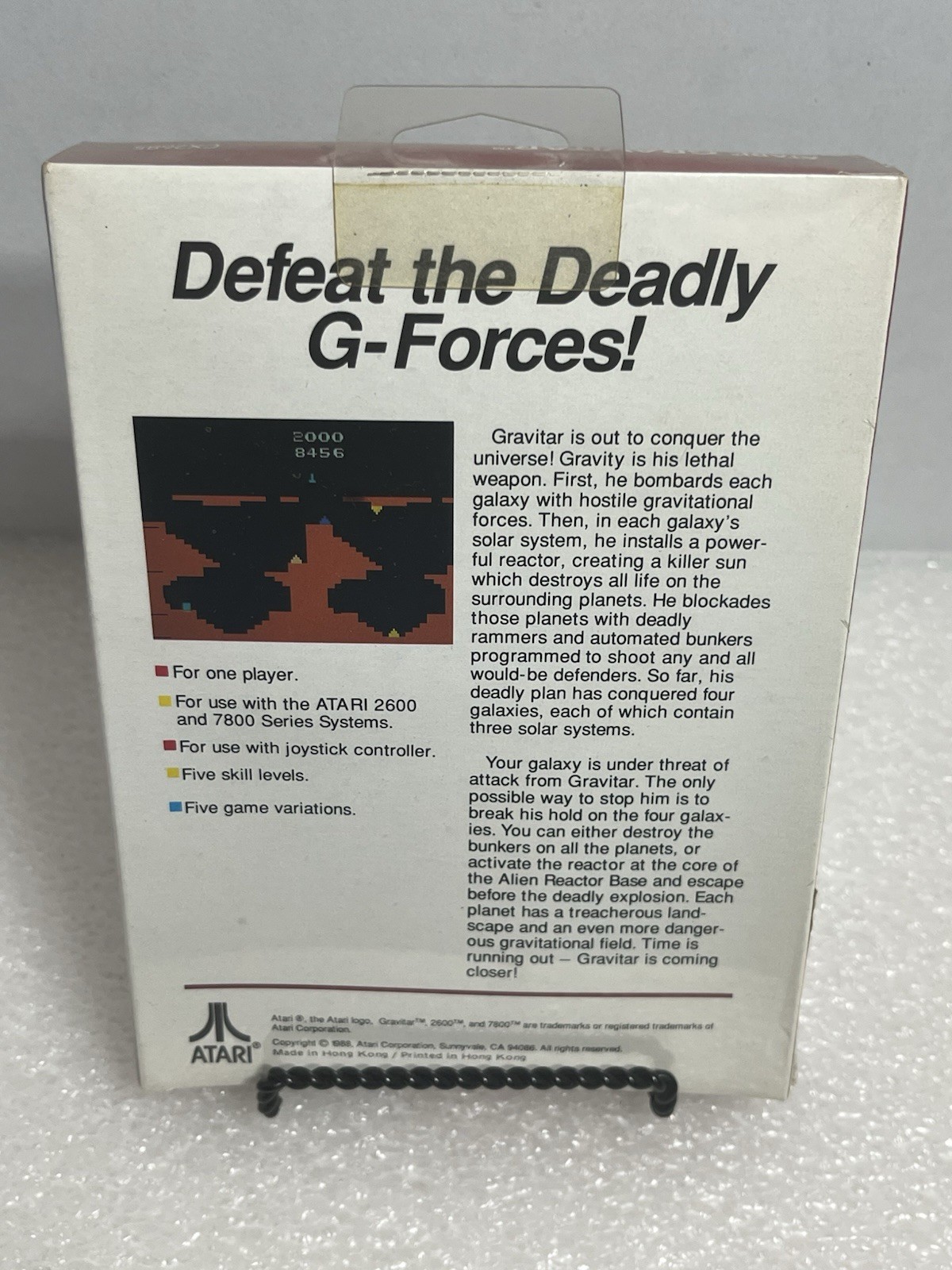 Atari 2600 Gravitar 1988 (Hong Kong) Factory Sealed – Hangtag & Price Tag,”