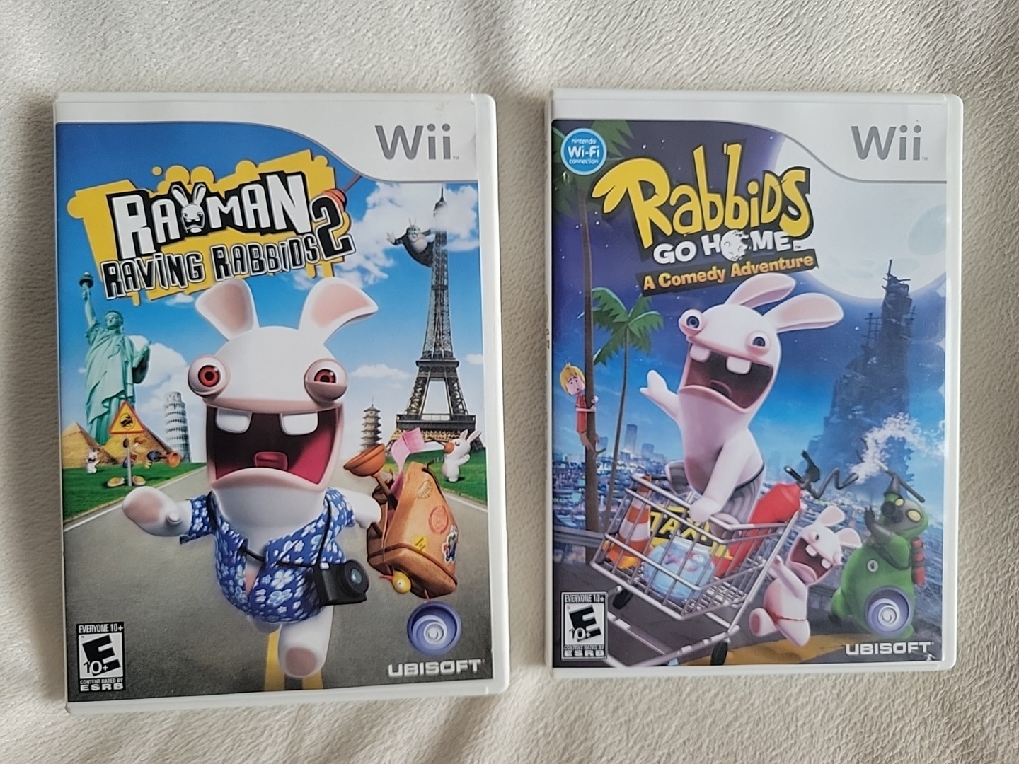 Rayman Raving Rabbids 2 & Rabbids Go Home – Lot Of 2 Nintendo Wii Games