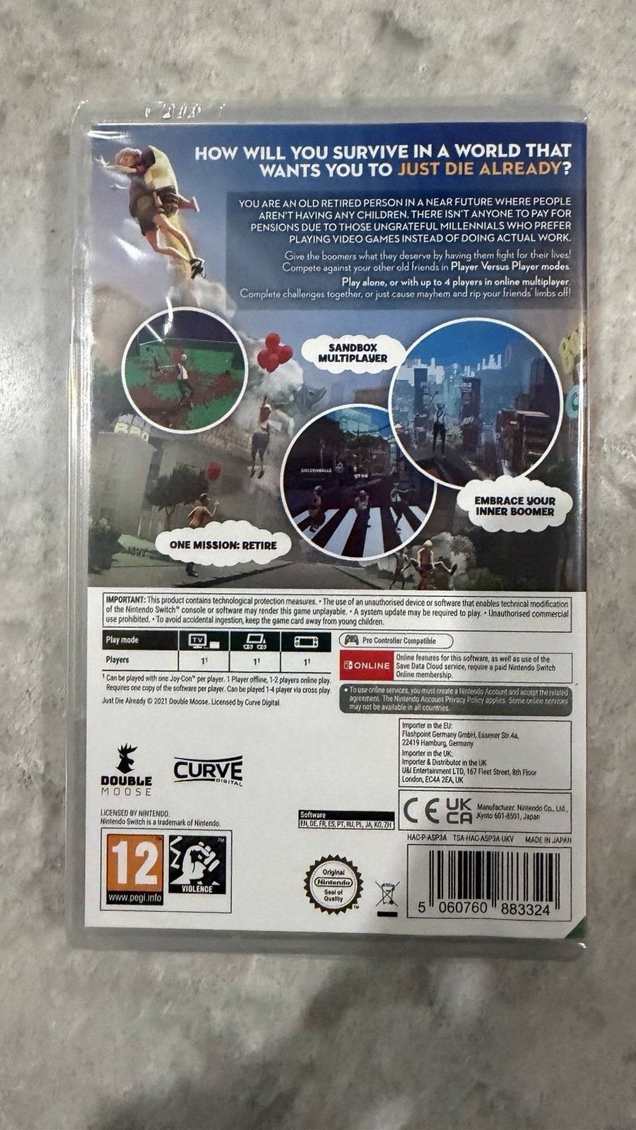 NEW & SEALED Just Die Already Nintendo Switch PEGI 12 PAL Online